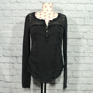 Black Free People Long Sleeve Top